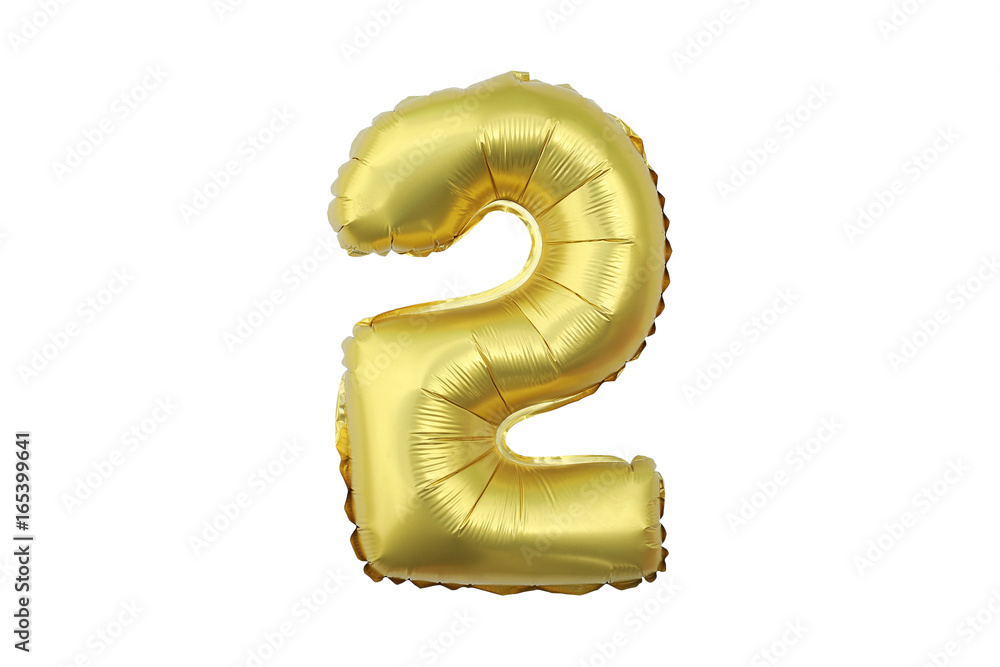 Balloons number two on white background. Balloons number two on white background.