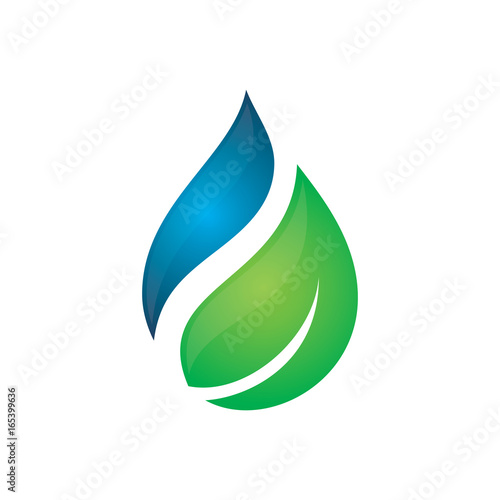 Abstract leaf waterdrop nature logo vector image