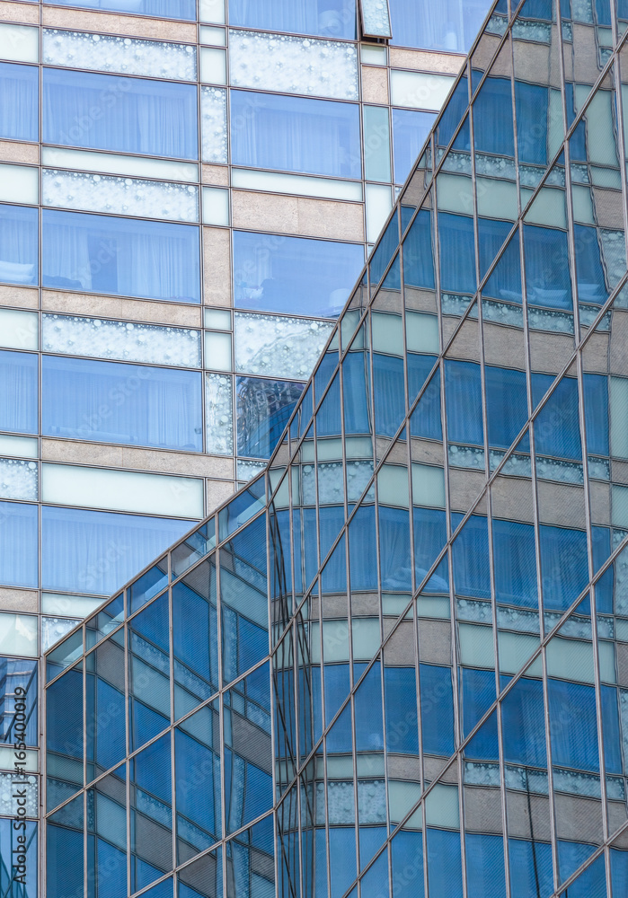 Obraz premium detail shot of modern architecture facade,business concepts,shot in city of China.