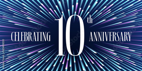 10 years anniversary vector icon, banner