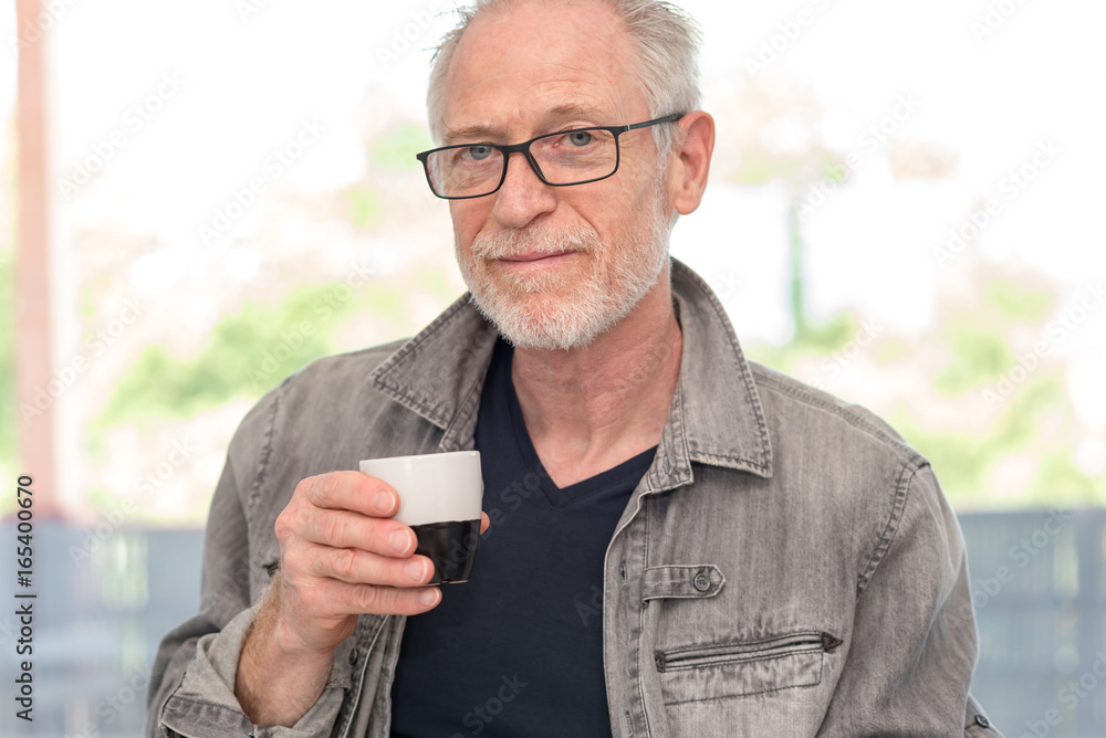 Portrait of mature man, light effect Portrait of mature man, light effect