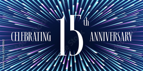 15 years anniversary vector icon, banner