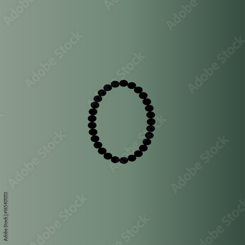 Pearl necklace icon. flat design