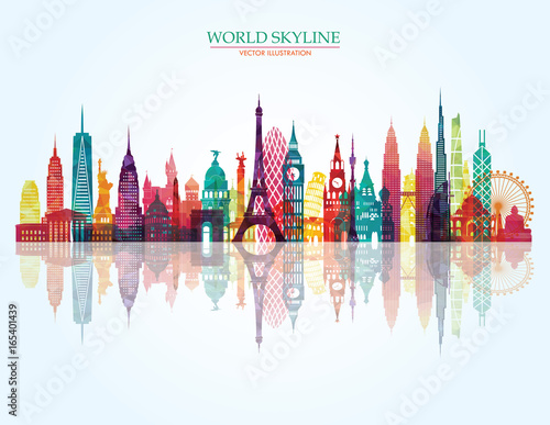 Travel and tourism background. Vector illustration