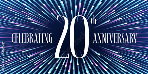 20 years anniversary vector icon, banner