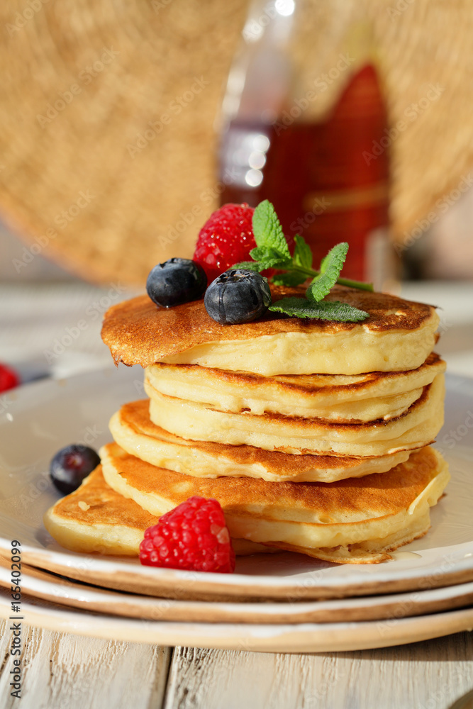 Stack of Breakfast pancake with berry Stack of Breakfast pancake with berry
