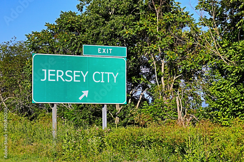 US Highway Exit Sign For Jersey City
