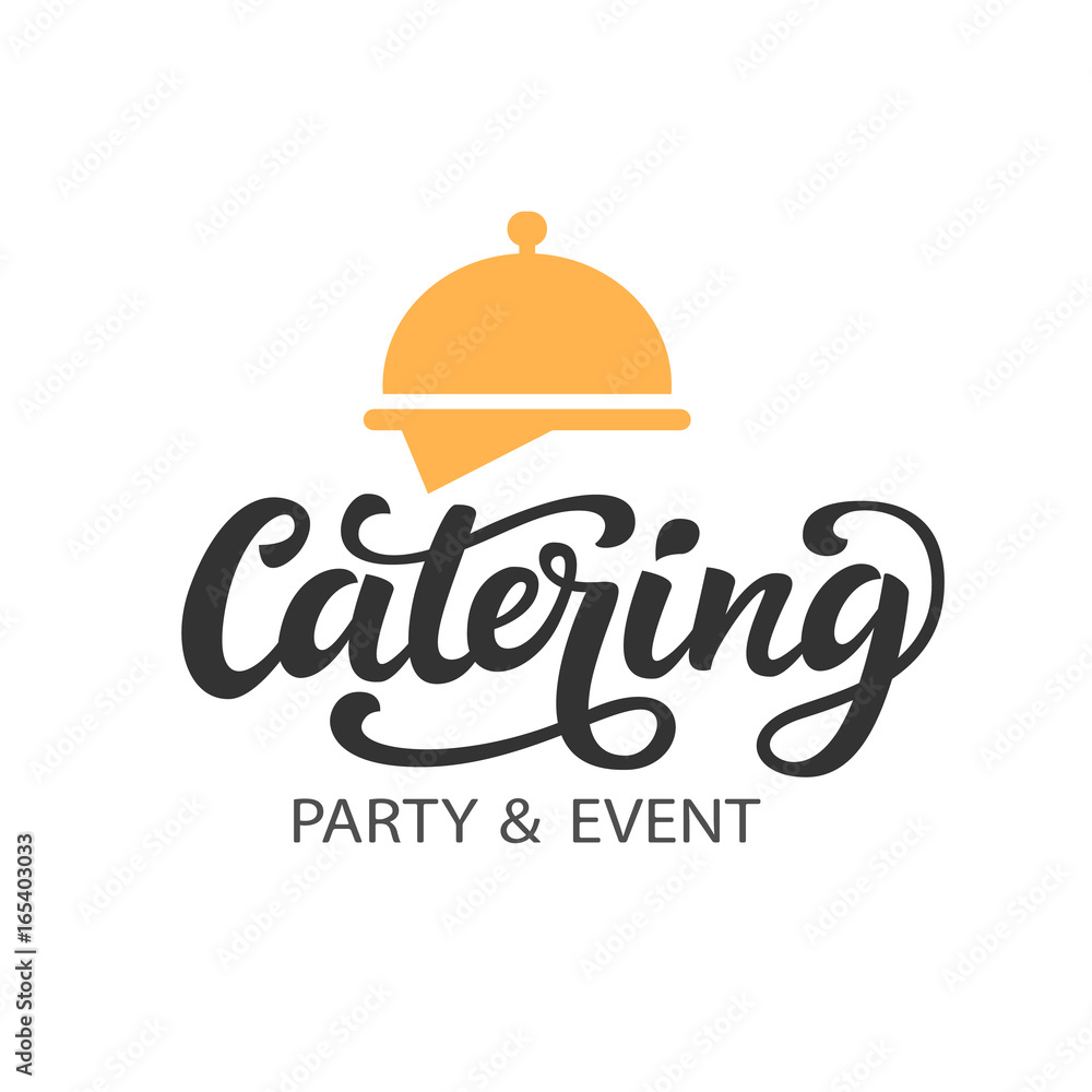 Catering vector logo badge with hand written modern calligraphy Catering vector logo badge with hand written modern calligraphy