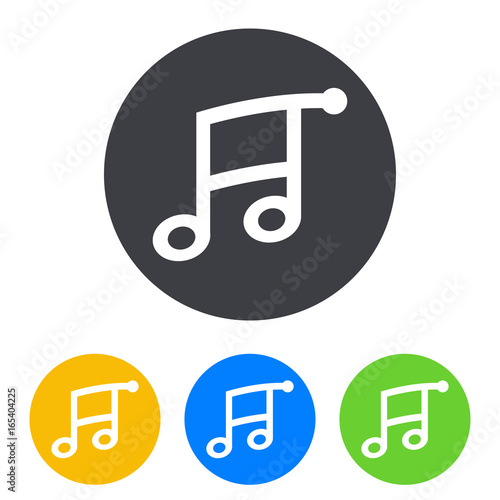 Logotipo tienda de musica en circulo varios colores