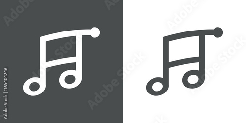 Logotipo tienda de musica gris y blanco
