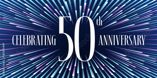 50 years anniversary vector icon, banner