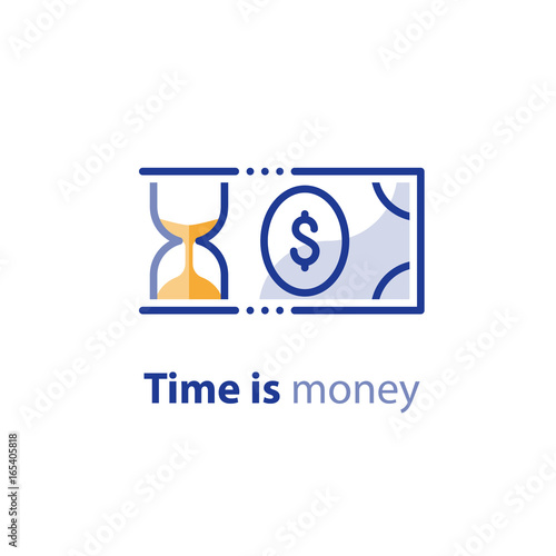 Money savings, investment plan, stock market, finance services, line icon
