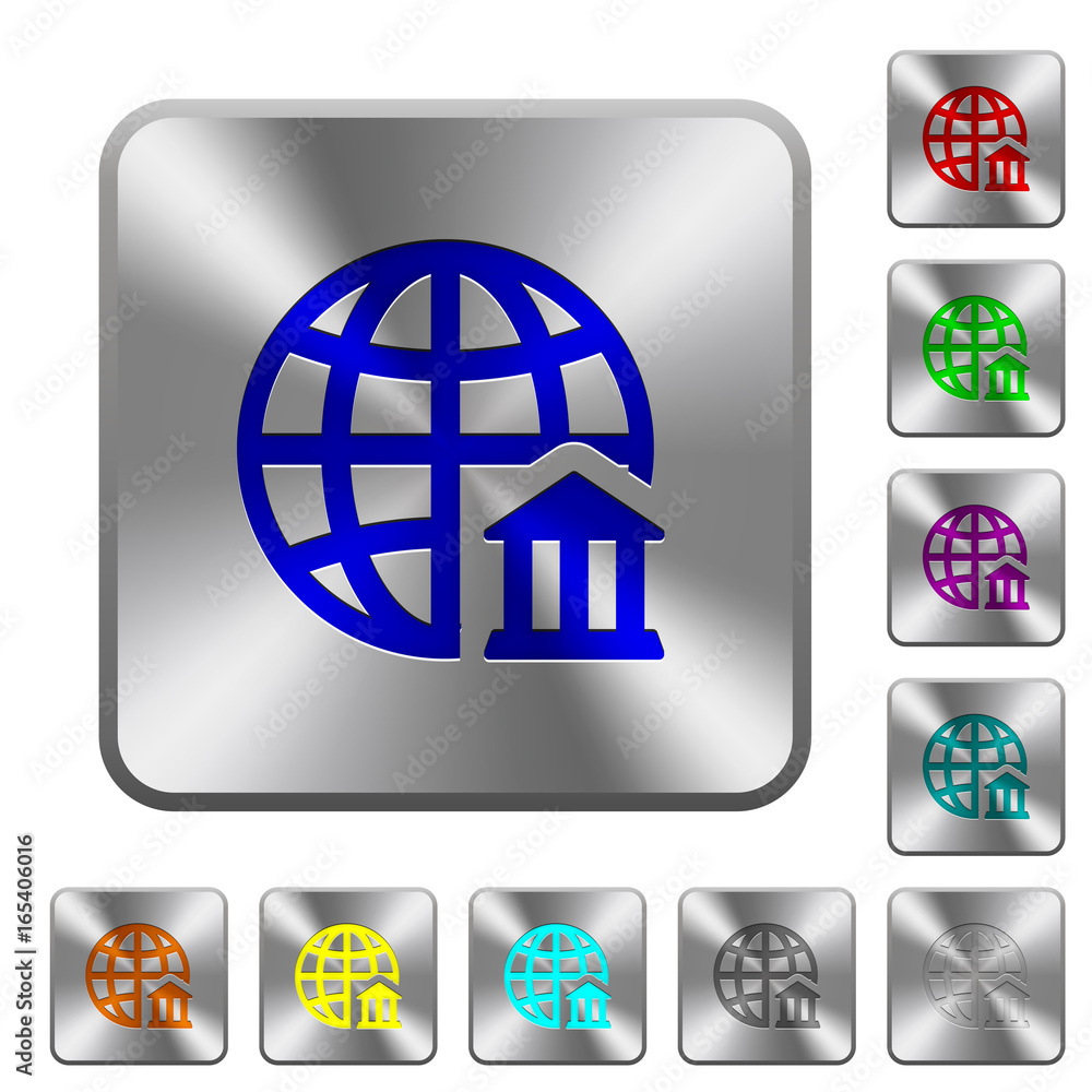 Internet banking rounded square steel buttons Internet banking rounded square steel buttons