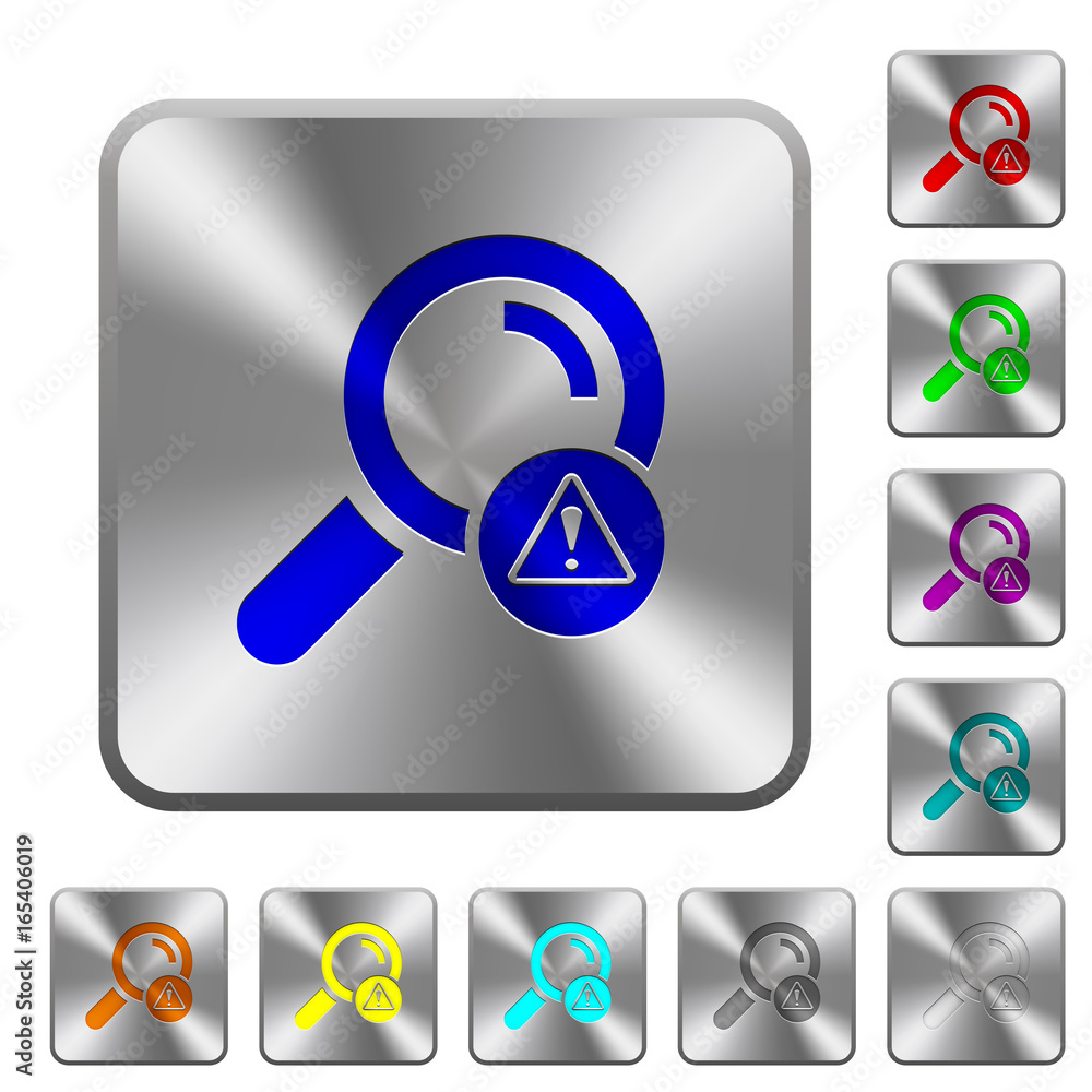 Search error rounded square steel buttons Search error rounded square steel buttons