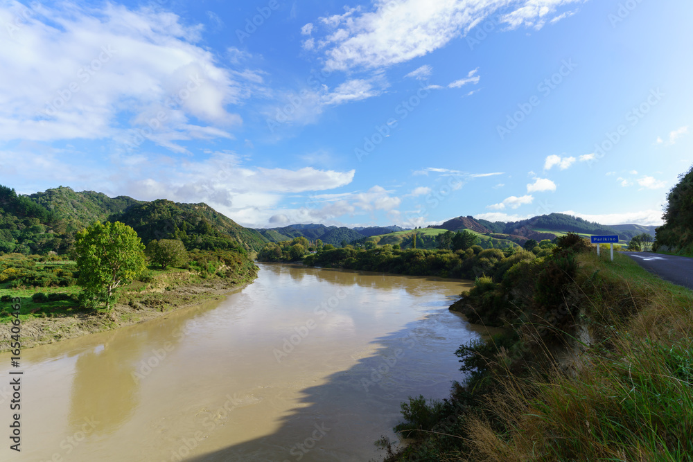 Beautiful scenery of Whanganui river road in National Park in Autumn , Whanganui , North Island of New Zealand Beautiful scenery of Whanganui river road in National Park in Autumn , Whanganui , North Island of New Zealand