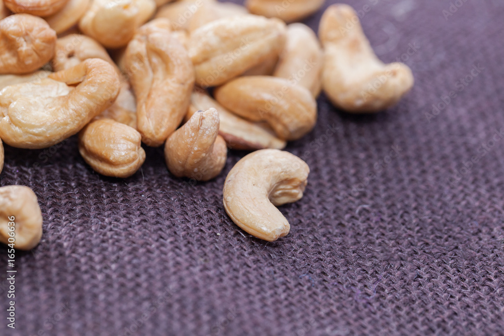 stack of Cashews on sack stack of Cashews on sack
