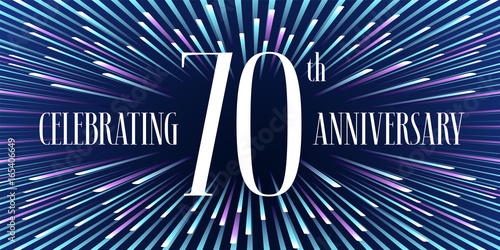 70 years anniversary vector icon, banner