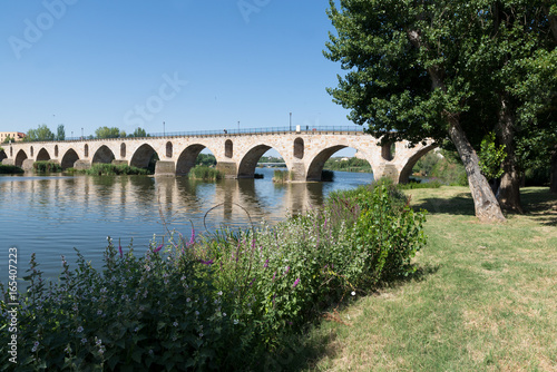 Bridge over Douro river in Zamora, Spain © villorejo
