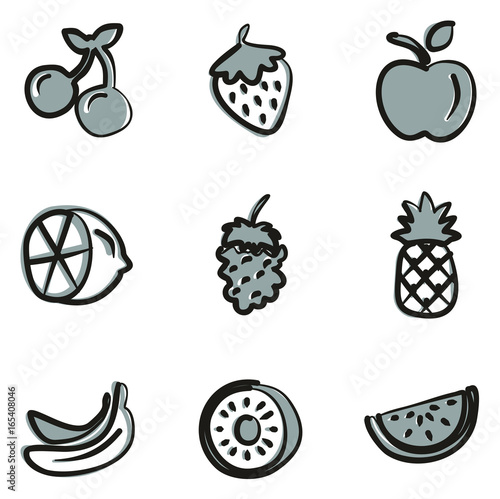 Fruit Icons Freehand 2 Color