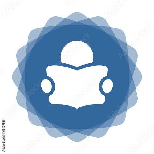 App Icon blau Figur mit Lektüre