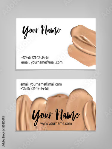 Makeup artist business card. Vector template.