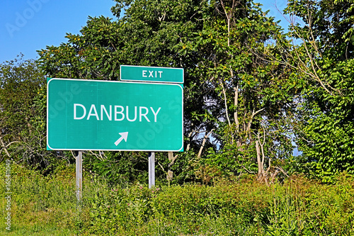 US Highway Exit Sign For Danbury photo