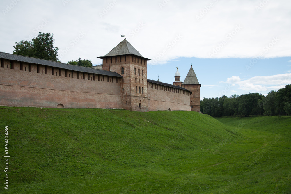 The fortress wall, Velikiy Novgorod, Russia