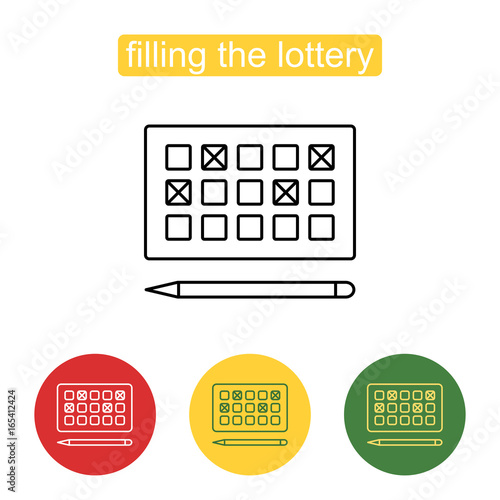 Lottery games card for numbers selecting symbol.
