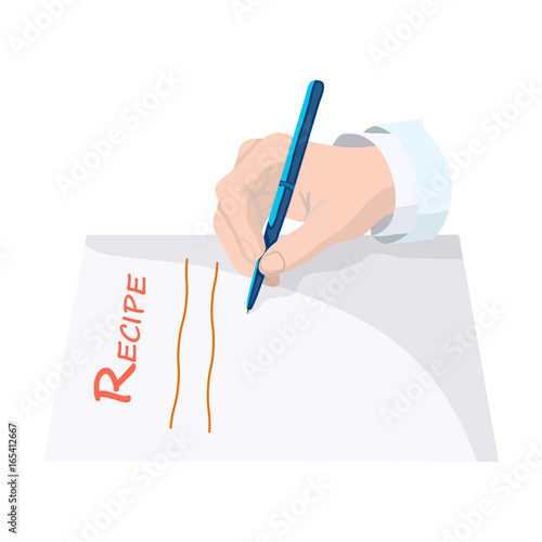 The doctor prescribes the prescription. Medicine single icon in cartoon style vector symbol stock illustration web.