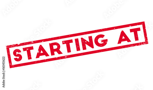 Starting At rubber stamp. Grunge design with dust scratches. Effects can be easily removed for a clean, crisp look. Color is easily changed.