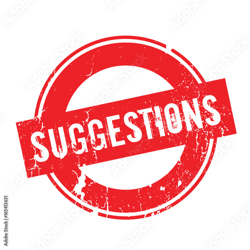 Suggestions rubber stamp. Grunge design with dust scratches. Effects can be easily removed for a clean, crisp look. Color is easily changed.