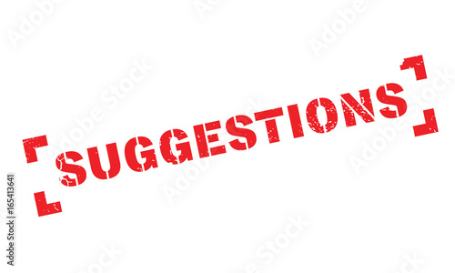 Suggestions rubber stamp. Grunge design with dust scratches. Effects can be easily removed for a clean, crisp look. Color is easily changed.