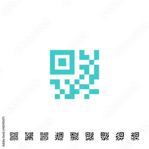 Icon for QR scanning application. Vector simplified code sample