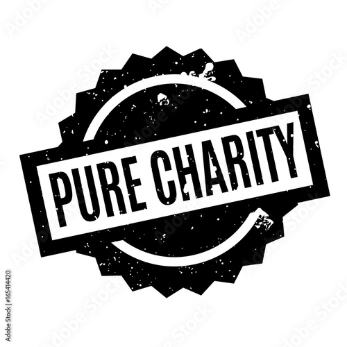 Pure Charity rubber stamp. Grunge design with dust scratches. Effects can be easily removed for a clean, crisp look. Color is easily changed.