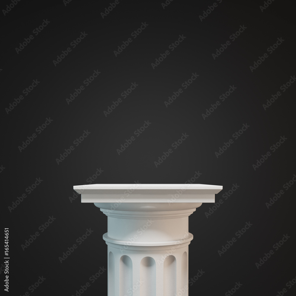 White column, black background White column, black background
