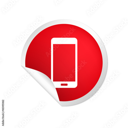 runder Sticker rot Smartphone