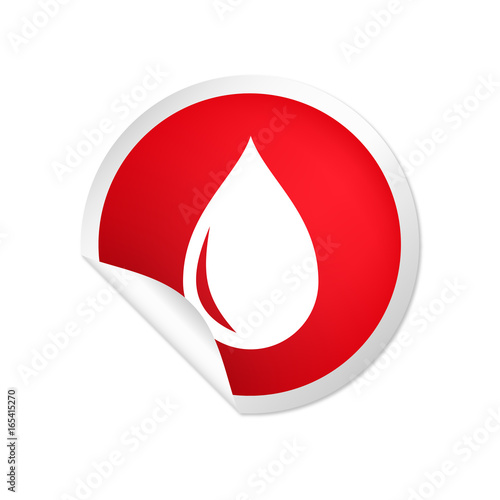 runder Sticker rot Tropfen