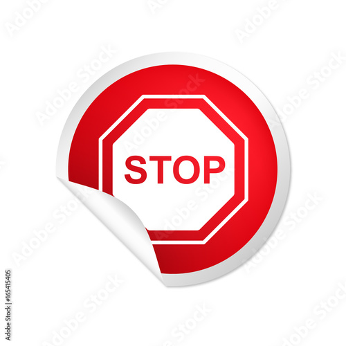 runder Sticker rot Stopschild