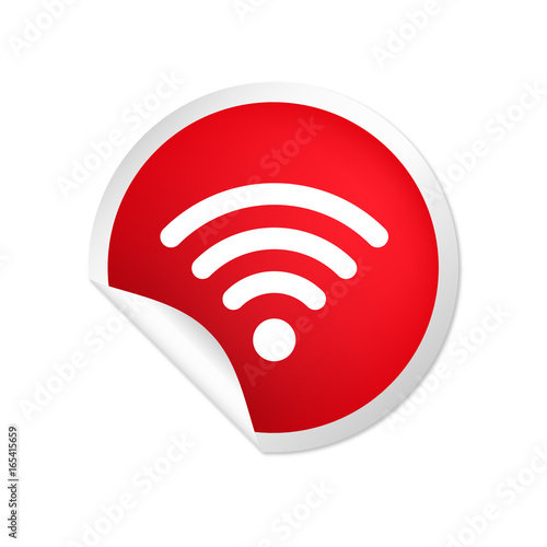runder Sticker rot WLAN