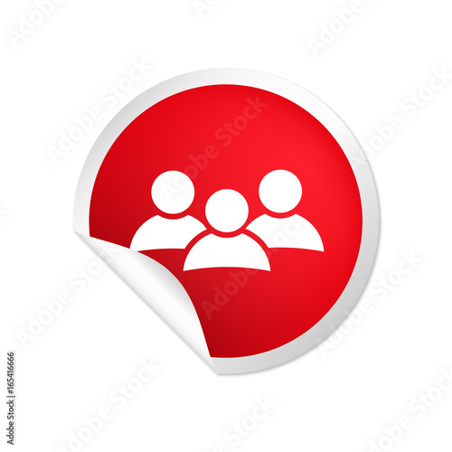 runder Sticker rot Gruppe