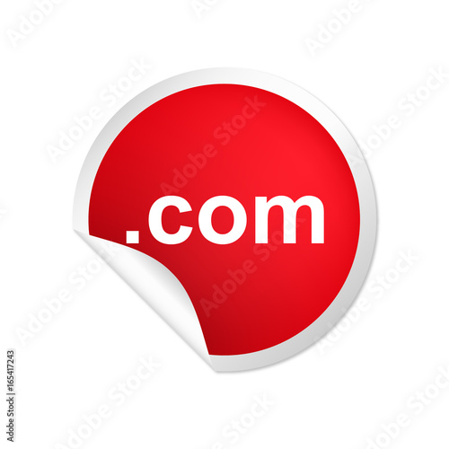 runder Sticker rot .com