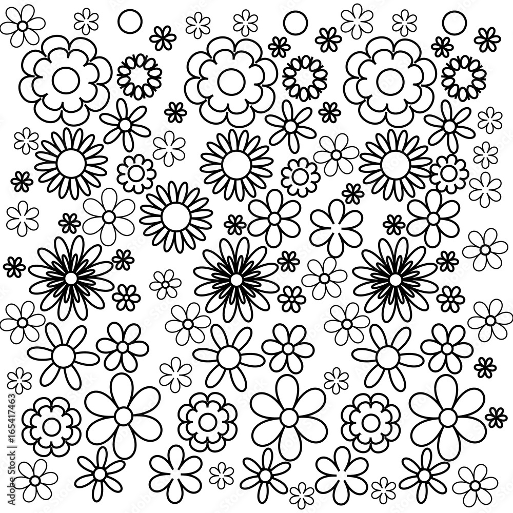 Fototapeta premium Coloring book flowers. Vector illustration.