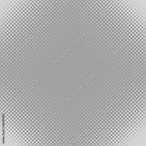 Grey halftone dot pattern background - vector graphic from circles in varying sizes