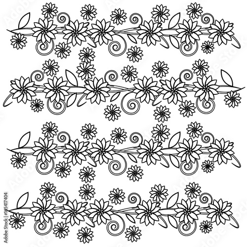 Coloring book flowers for adults. Vector illustration.
