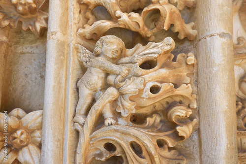 Convent of the Order of Christ in Tomar Portugal, stone detail photo