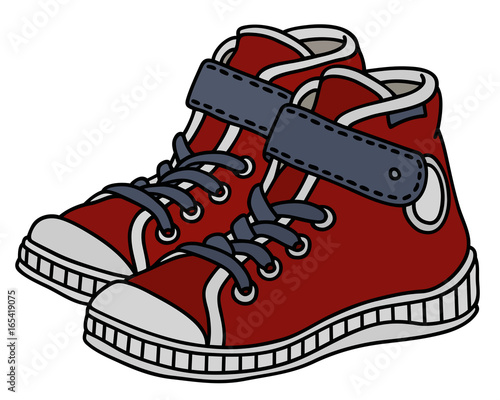 Red childrens sport shoes