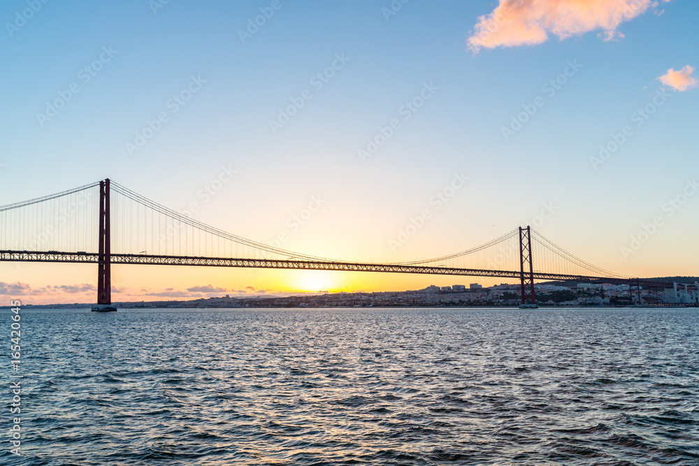 Lisbon Bridge at dusk