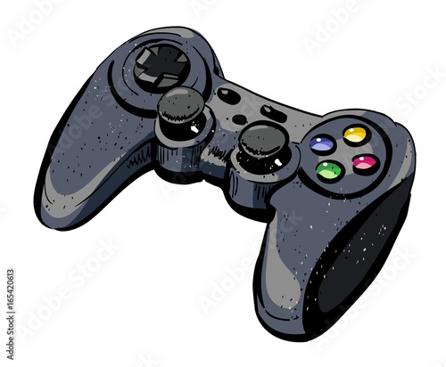 Cartoon image of joystick. An artistic freehand picture.
