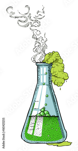 Cartoon image of chemicals. An artistic freehand picture.