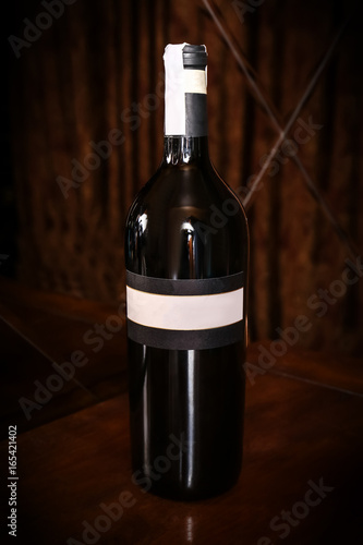 Bottle of wine on table at store